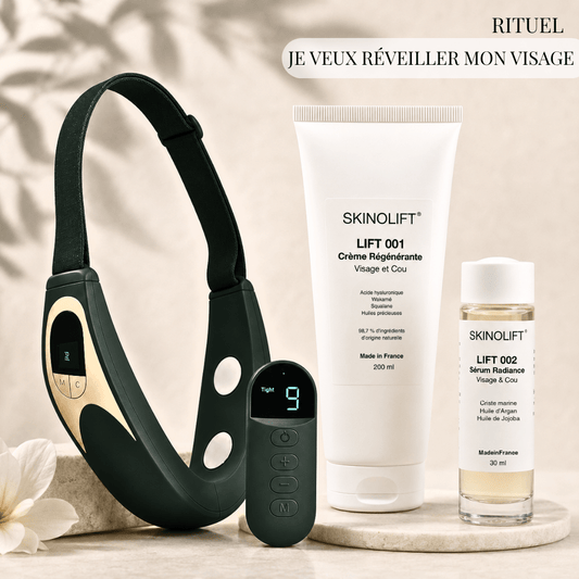 Appareil EMS Skinolift Méthode - Stimulation faciale et thermothérapie 42°C pour raffermissement du visage