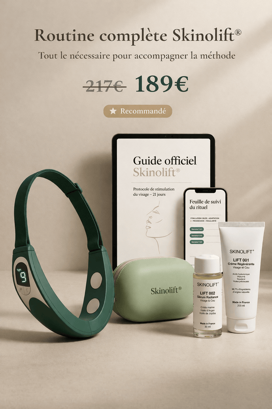 ⭐ Recommandé ⭐ : Routine complète Skinolift® – inclut : Méthode + Programme 21 jours + Crème + Sérum - Skinolift